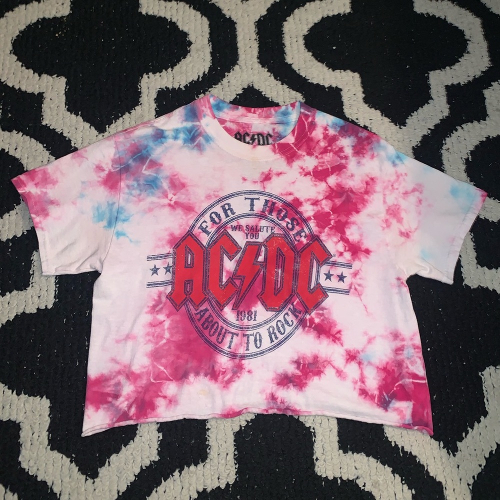 AC/DC tie dye crop top